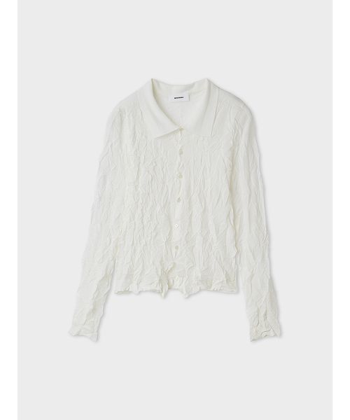 MIESROHE（ミースロエ）の「ワッシャーニットシャツ（ニット/セーター・レディース・ホワイト/ミント/イエロー/グレー・F）」の6枚目の写真