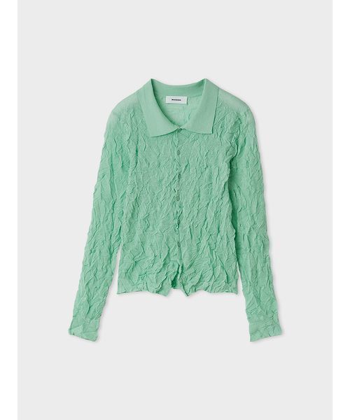 MIESROHE（ミースロエ）の「ワッシャーニットシャツ（ニット/セーター・レディース・ホワイト/ミント/イエロー/グレー・F）」の7枚目の写真