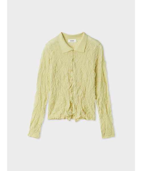 MIESROHE（ミースロエ）の「ワッシャーニットシャツ（ニット/セーター・レディース・ホワイト/ミント/イエロー/グレー・F）」の8枚目の写真