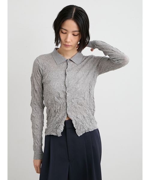 MIESROHE（ミースロエ）の「ワッシャーニットシャツ（ニット/セーター・レディース・ホワイト/ミント/イエロー/グレー・F）」の15枚目の写真