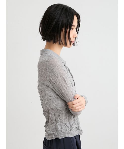 MIESROHE（ミースロエ）の「ワッシャーニットシャツ（ニット/セーター・レディース・ホワイト/ミント/イエロー/グレー・F）」の17枚目の写真