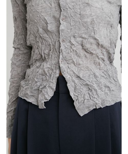 MIESROHE（ミースロエ）の「ワッシャーニットシャツ（ニット/セーター・レディース・ホワイト/ミント/イエロー/グレー・F）」の20枚目の写真