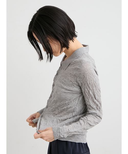 MIESROHE（ミースロエ）の「ワッシャーニットシャツ（ニット/セーター・レディース・ホワイト/ミント/イエロー/グレー・F）」の21枚目の写真