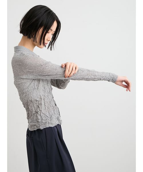 MIESROHE（ミースロエ）の「ワッシャーニットシャツ（ニット/セーター・レディース・ホワイト/ミント/イエロー/グレー・F）」の22枚目の写真