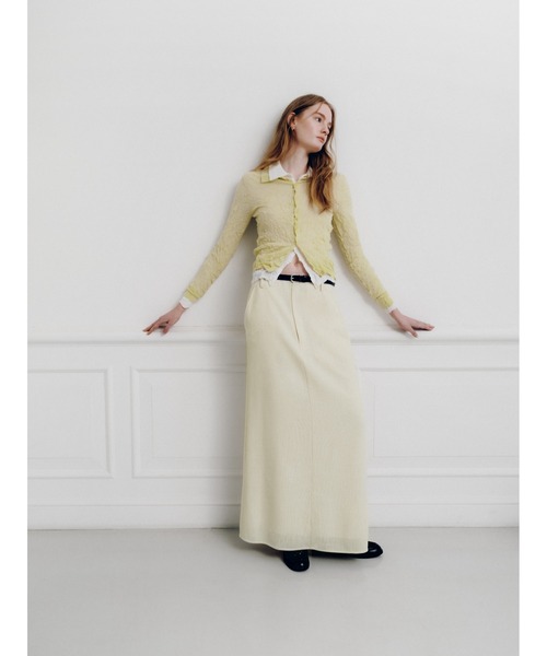 MIESROHE（ミースロエ）の「ワッシャーニットシャツ（ニット/セーター・レディース・ホワイト/ミント/イエロー/グレー・F）」の10枚目の写真