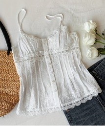 Vini（ヴィニ）の「フラワーレース シャーリングキャミソール（キャミソール）」