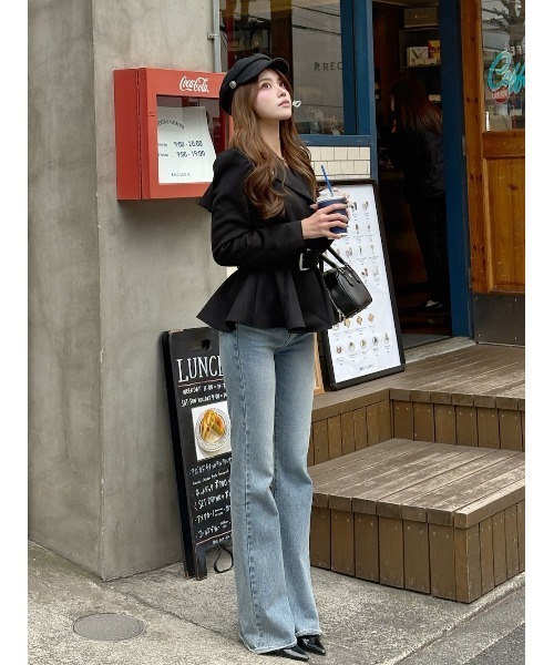 Darich（ダーリッチ）の「ヘムフレアスウェードライダースジャケット（ライダースジャケット・レディース・ブラック/モカ/ピンク・FREE）」の14枚目の写真