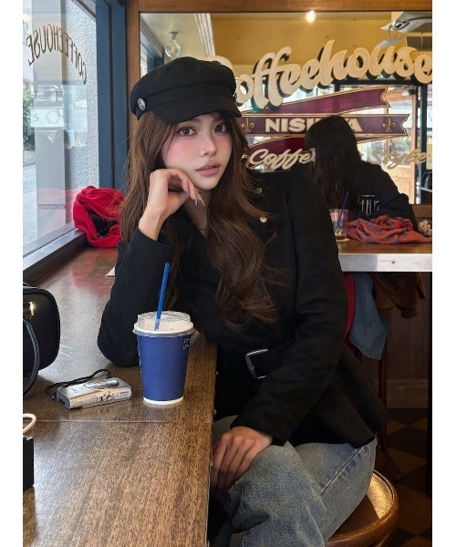 Darich（ダーリッチ）の「ヘムフレアスウェードライダースジャケット（ライダースジャケット・レディース・ブラック/モカ/ピンク・FREE）」の7枚目の写真