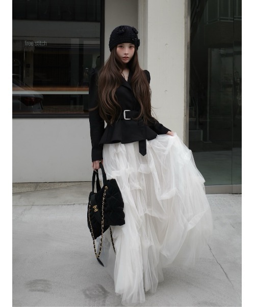 Darich（ダーリッチ）の「ヘムフレアスウェードライダースジャケット（ライダースジャケット・レディース・ブラック/モカ/ピンク・FREE）」の5枚目の写真