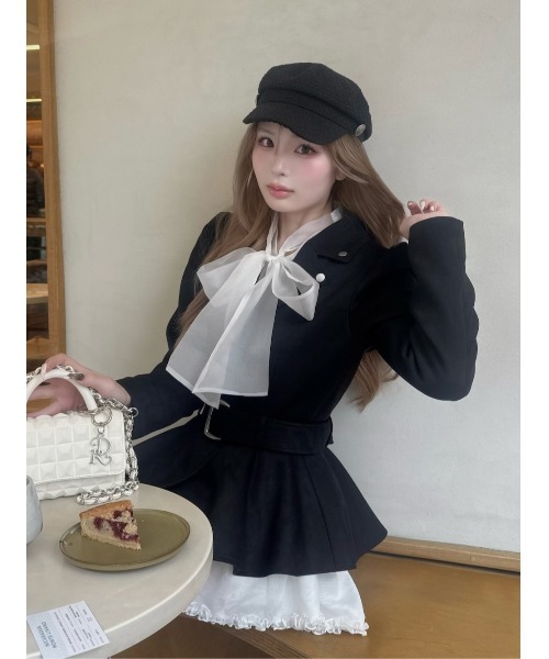 Darich（ダーリッチ）の「ヘムフレアスウェードライダースジャケット（ライダースジャケット・レディース・ブラック/モカ/ピンク・FREE）」の9枚目の写真