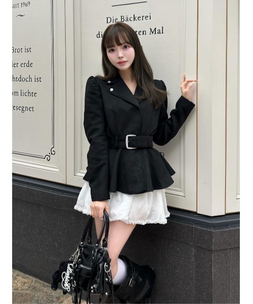 Darich（ダーリッチ）の「ヘムフレアスウェードライダースジャケット（ライダースジャケット・レディース・ブラック/モカ/ピンク・FREE）」の10枚目の写真