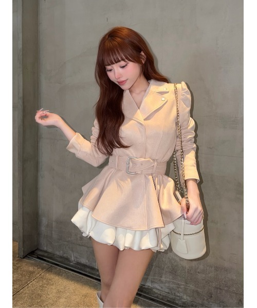 Darich（ダーリッチ）の「ヘムフレアスウェードライダースジャケット（ライダースジャケット・レディース・ブラック/モカ/ピンク・FREE）」の12枚目の写真