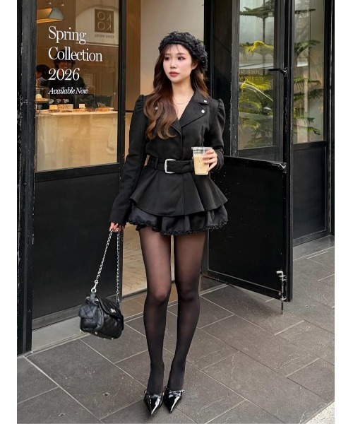 Darich（ダーリッチ）の「ヘムフレアスウェードライダースジャケット（ライダースジャケット・レディース・ブラック/モカ/ピンク・FREE）」の18枚目の写真