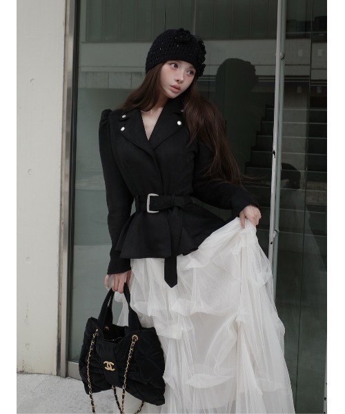 Darich（ダーリッチ）の「ヘムフレアスウェードライダースジャケット（ライダースジャケット・レディース・ブラック/モカ/ピンク・FREE）」の19枚目の写真