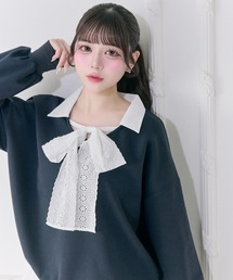 OLIVE des OLIVE | 【Belle Charme】Lace Ribbon Tie Trainer(Tシャツ/カットソー)