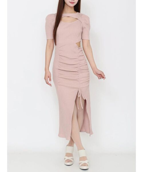 EATME（イートミー）の「デコルテリブワンピース（ワンピース・レディース・その他1/ピンク/グレー/ブラック・FREE）」の3枚目の写真