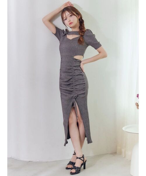 EATME（イートミー）の「デコルテリブワンピース（ワンピース・レディース・その他1/ピンク/グレー/ブラック・FREE）」の6枚目の写真