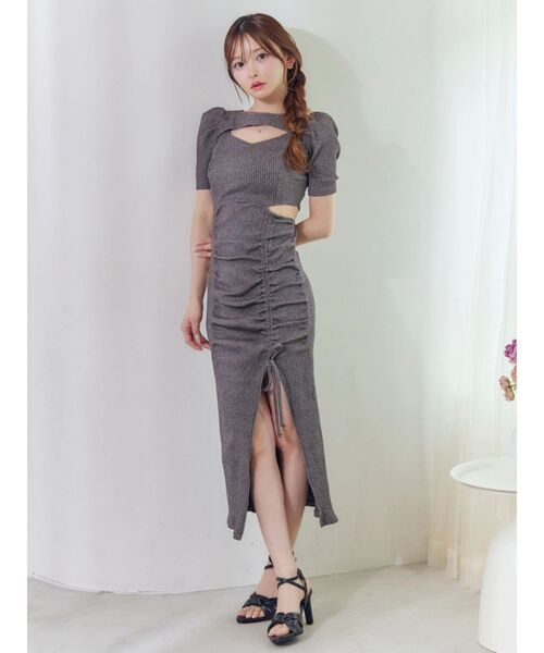 EATME（イートミー）の「デコルテリブワンピース（ワンピース・レディース・その他1/ピンク/グレー/ブラック・FREE）」の7枚目の写真