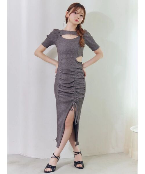 EATME（イートミー）の「デコルテリブワンピース（ワンピース・レディース・その他1/ピンク/グレー/ブラック・FREE）」の8枚目の写真