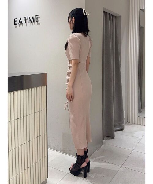 EATME(イートミー)の「デコルテリブワンピース(ワンピース・レディース・その他1/ピンク/グレー/ブラック・FREE)」の6枚目の写真