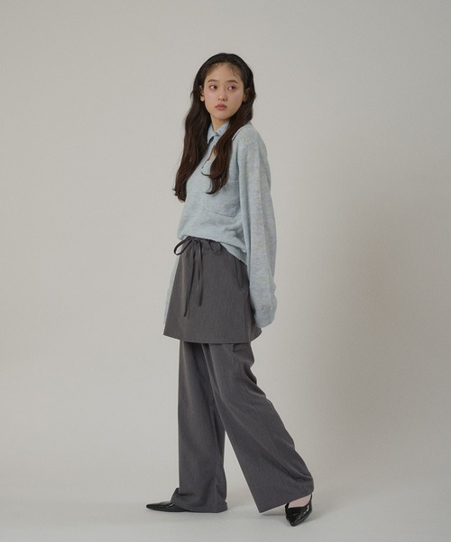 MUHET（ミュエータ）の「collared button spring knit top / 襟ボタンニット（ニット/セーター・レディース・カーキ/ライトブルー/グレー・FREE）」の18枚目の写真