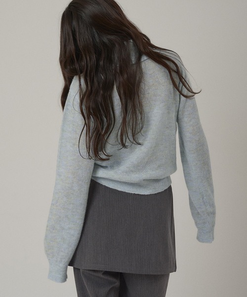 MUHET（ミュエータ）の「collared button spring knit top / 襟ボタンニット（ニット/セーター・レディース・カーキ/ライトブルー/グレー・FREE）」の17枚目の写真