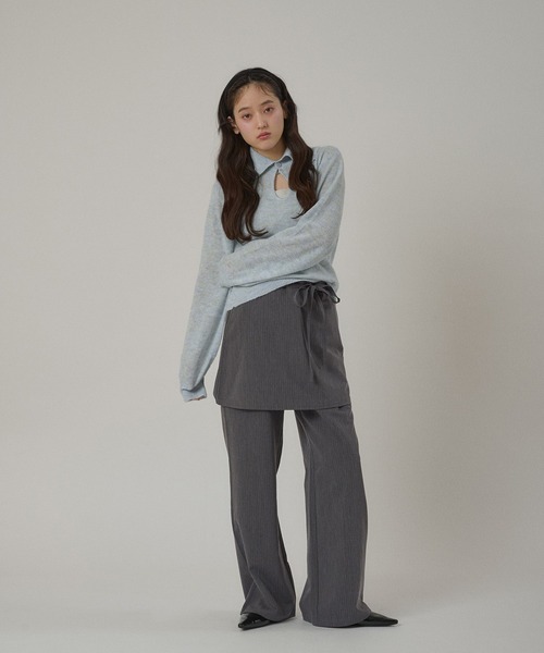 MUHET（ミュエータ）の「collared button spring knit top / 襟ボタンニット（ニット/セーター・レディース・カーキ/ライトブルー/グレー・FREE）」の19枚目の写真