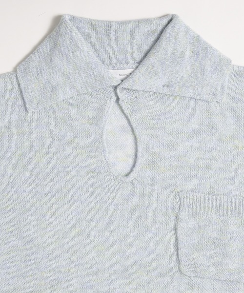 MUHET（ミュエータ）の「collared button spring knit top / 襟ボタンニット（ニット/セーター・レディース・カーキ/ライトブルー/グレー・FREE）」の12枚目の写真