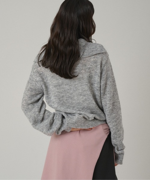 MUHET（ミュエータ）の「collared button spring knit top / 襟ボタンニット（ニット/セーター・レディース・カーキ/ライトブルー/グレー・FREE）」の8枚目の写真