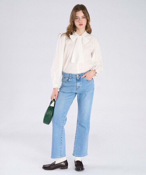 To b. by agnes b.(トゥービーバイアニエスベー)の「コットン ローン リボンタイ ブラウス(シャツ/ブラウス・レディース・ホワイト・40/36/38)」の8枚目の写真
