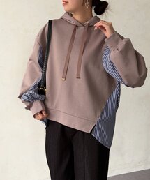 ダンボールBACKストライプ切替パーカー