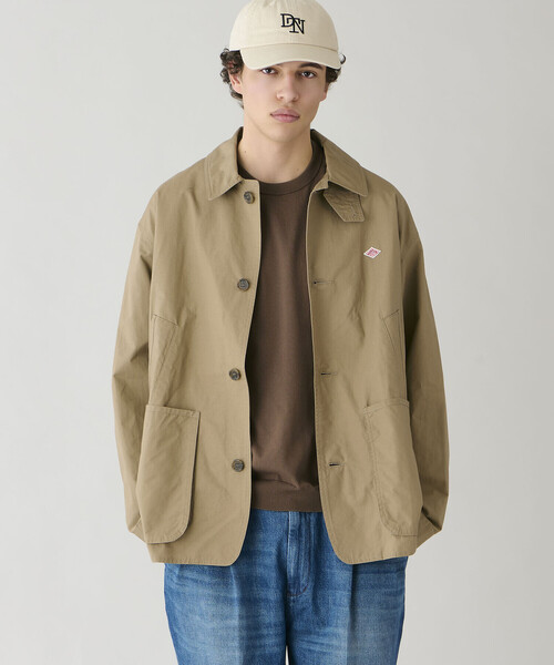 DANTON(ダントン)の「DANTON | コットンリネン ワークジャケット MEN(カバーオール・メンズ・ベージュ系その他/ダークネイビー・40/42/38)」の1枚目の写真