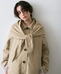 Trish（トリッシュ）の「コンパクトツイルスカーフ付きステンカラーコート（ステンカラーコート）」