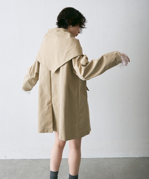 Trish(トリッシュ)の「コンパクトツイルスカーフ付きステンカラーコート(ステンカラーコート・レディース・ベージュ/アイボリー・MEDIUM)」の21枚目の写真