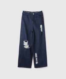 VICKY（ビッキー）の「デニムカットオフダメージパンツ≪洗濯機で洗える≫（デニムパンツ）」