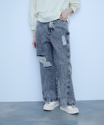 VICKY（ビッキー）の「デニムカットオフダメージパンツ≪洗濯機で洗える≫（デニムパンツ）」