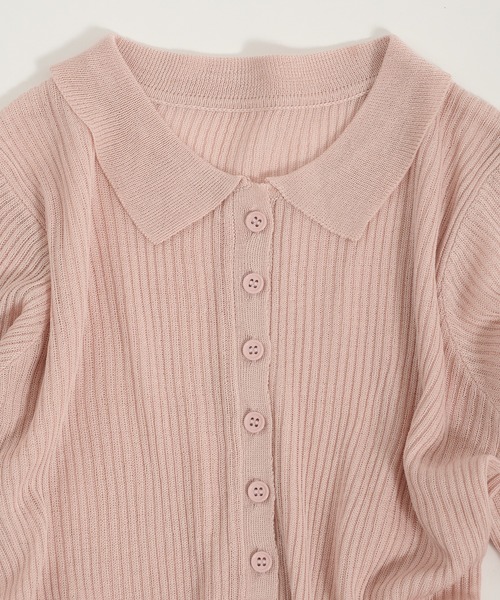 Perushu(ペルーシュ)の「Sheer Ribbed Knit Polo/シアーリブニットポロ(ニット/セーター・レディース・ネイビー/アイボリー/ピンク・FREE)」の15枚目の写真