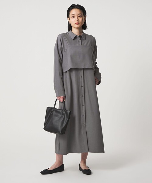 A DAY IN THE LIFE UNITED ARROWS(アデイインザライフユナイテッドアローズ)の「キャミレイヤード シャツワンピース ‐セットアイテム‐<A DAY IN THE LIFE>(ワンピース・レディース・ネイビー/グレー系/ナチュラル・FREE)」の19枚目の写真
