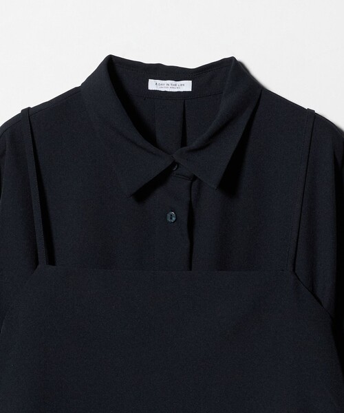 A DAY IN THE LIFE UNITED ARROWS(アデイインザライフユナイテッドアローズ)の「キャミレイヤード シャツワンピース ‐セットアイテム‐<A DAY IN THE LIFE>(ワンピース・レディース・ネイビー/グレー系/ナチュラル・FREE)」の14枚目の写真