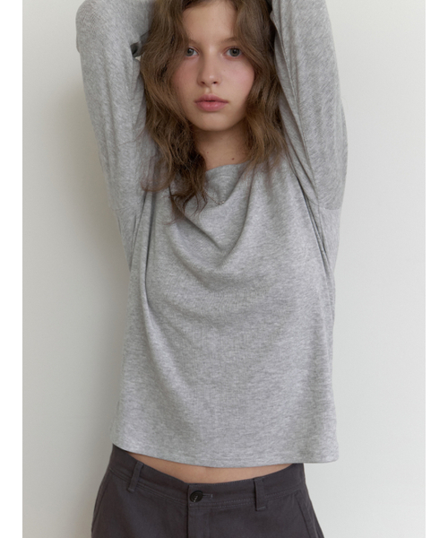 Oli layered t-shirt (sage melange)