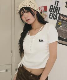 dispark | DISPARK/【26年春夏新作】ヘンリーネックロゴ刺繍T(Tシャツ/カットソー)