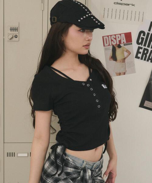 dispark（ディスパーク）の「DISPARK/【26年春夏新作】ヘンリーネックロゴ刺繍T（Tシャツ/カットソー・レディース・ホワイト/ブラック・FREE）」の11枚目の写真