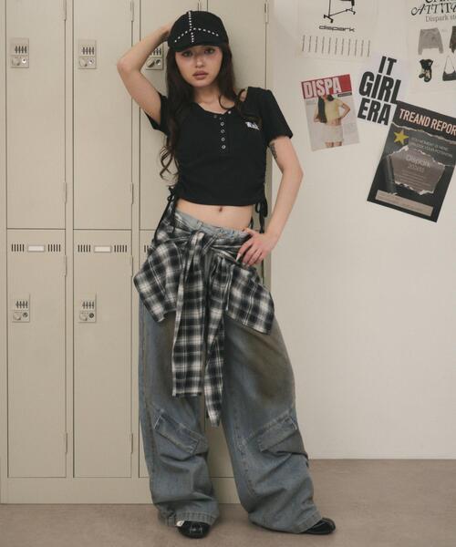 dispark（ディスパーク）の「DISPARK/【26年春夏新作】ヘンリーネックロゴ刺繍T（Tシャツ/カットソー・レディース・ホワイト/ブラック・FREE）」の12枚目の写真