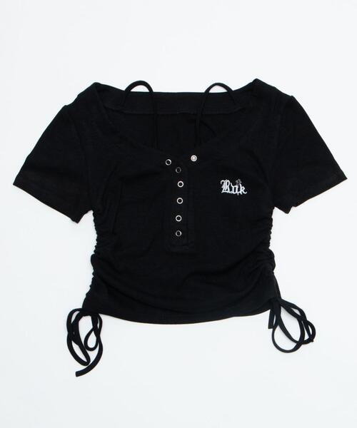 dispark（ディスパーク）の「DISPARK/【26年春夏新作】ヘンリーネックロゴ刺繍T（Tシャツ/カットソー・レディース・ホワイト/ブラック・FREE）」の14枚目の写真