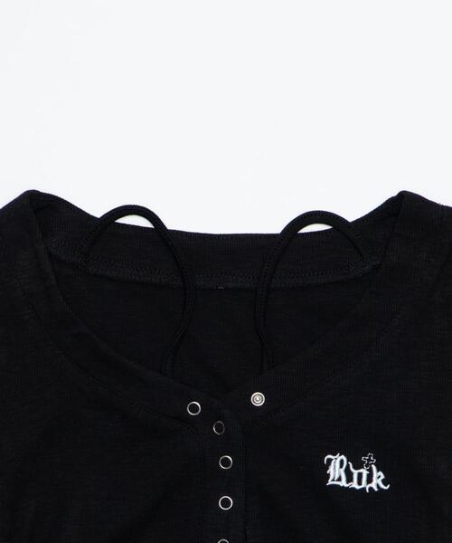 dispark（ディスパーク）の「DISPARK/【26年春夏新作】ヘンリーネックロゴ刺繍T（Tシャツ/カットソー・レディース・ホワイト/ブラック・FREE）」の18枚目の写真