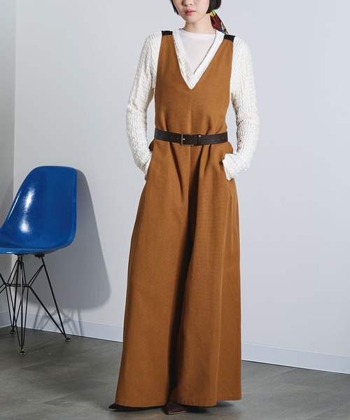 ROSE BUD（ローズバッド）の「(mici)BACK CROSS OVERALLS（サロペット/オーバーオール・レディース・ブラウン/ブラック・S/M）」の2枚目の写真