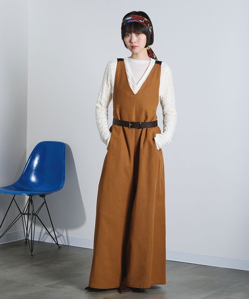 ROSE BUD（ローズバッド）の「(mici)BACK CROSS OVERALLS（サロペット/オーバーオール・レディース・ブラウン/ブラック・S/M）」の3枚目の写真