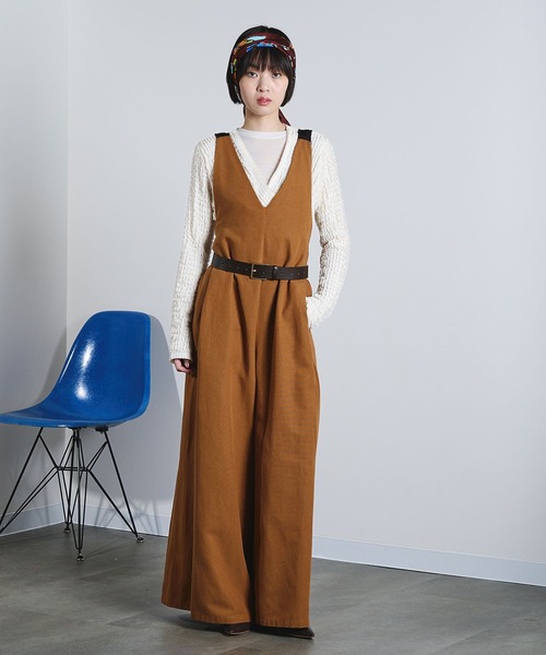 ROSE BUD（ローズバッド）の「(mici)BACK CROSS OVERALLS（サロペット/オーバーオール・レディース・ブラウン/ブラック・S/M）」の4枚目の写真