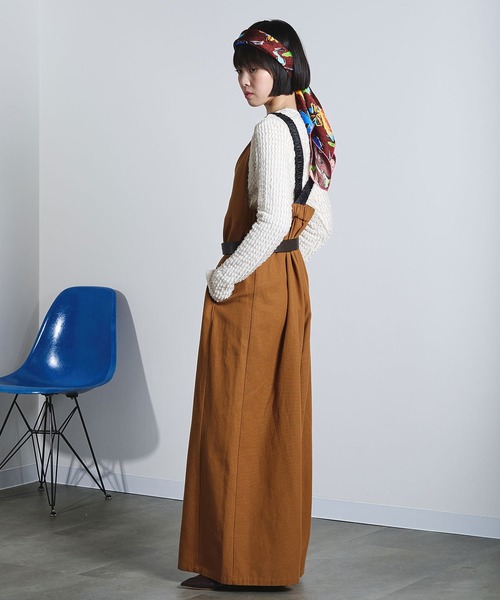 ROSE BUD（ローズバッド）の「(mici)BACK CROSS OVERALLS（サロペット/オーバーオール・レディース・ブラウン/ブラック・S/M）」の5枚目の写真