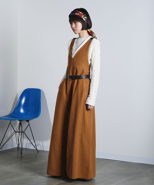 ROSE BUD（ローズバッド）の「(mici)BACK CROSS OVERALLS（サロペット/オーバーオール・レディース・ブラウン/ブラック・S/M）」の6枚目の写真
